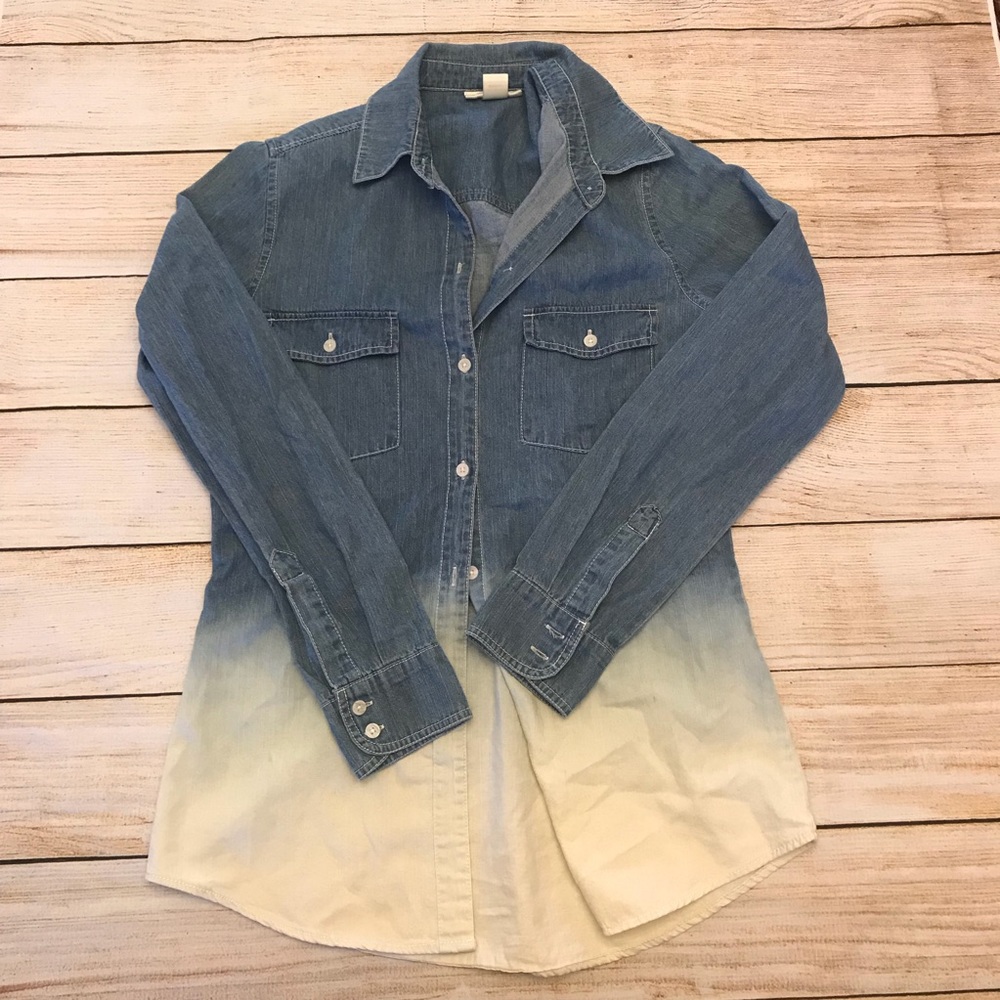 Ombré Gradient Chambray Shirt Size Medium NWOT